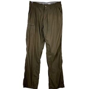 UB Tech Men's Cargo Pants Dk Olive Green Nylon Spandex Outdoor Gorpcore Sz 32x32